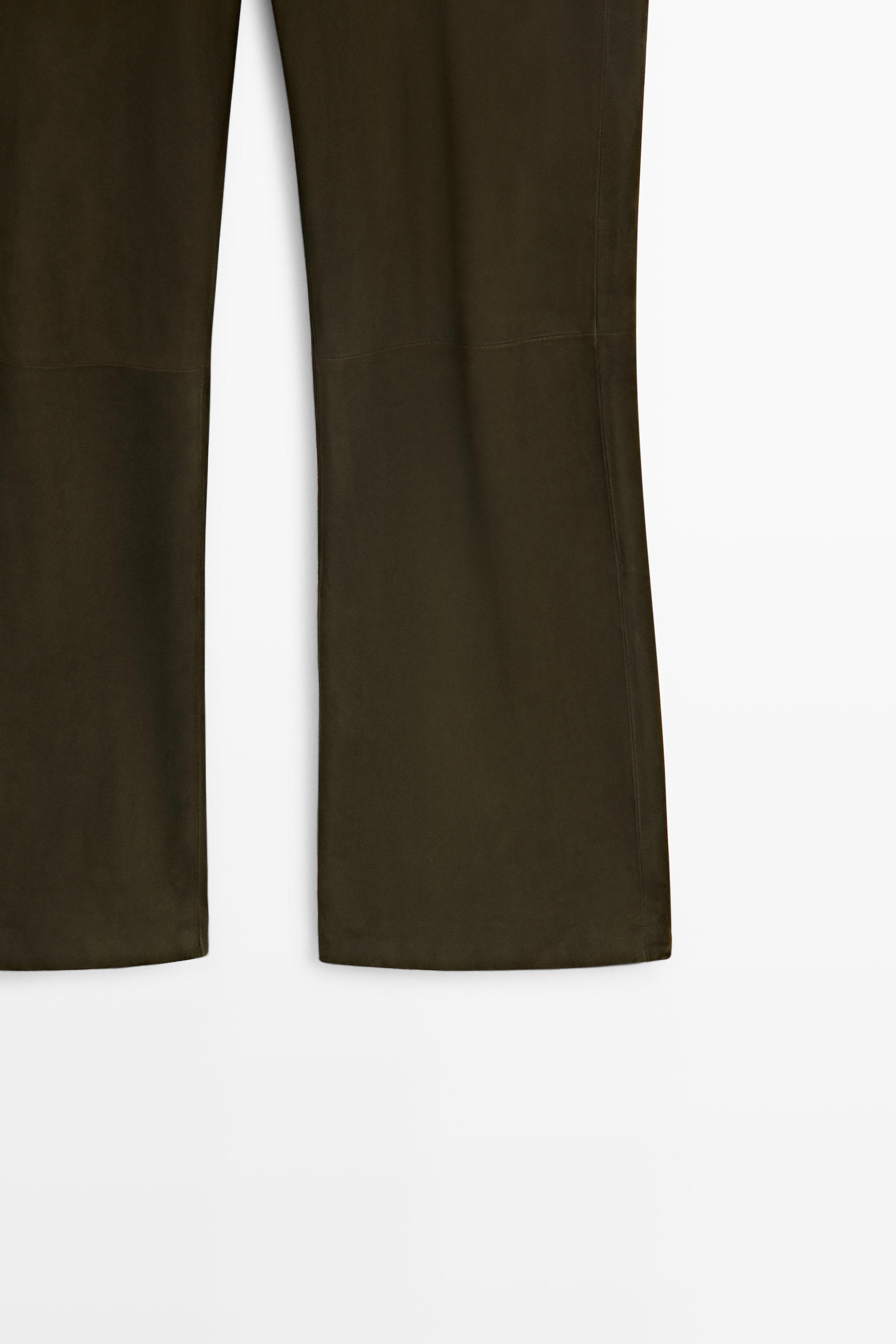 Suede leather pants
